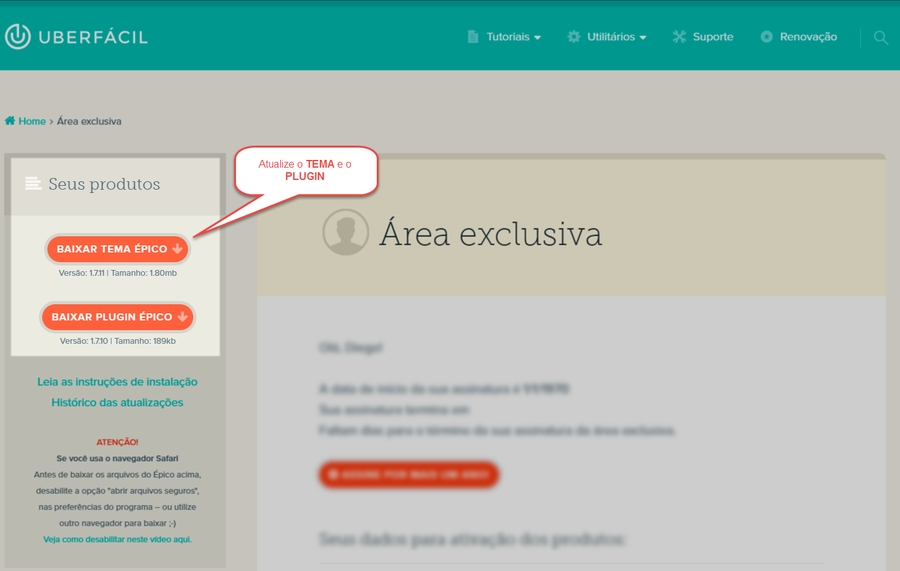 Onde encontrar a atualização do plugin